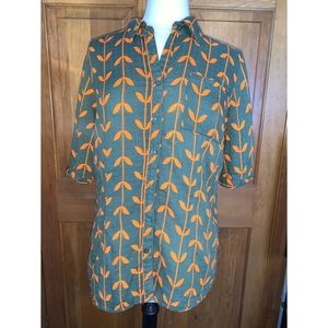 Green and Orange Button Down